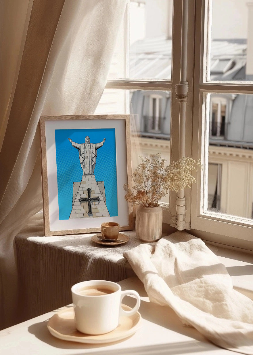 Cuadro Estatua de Cristo en Oviedo - Cómic