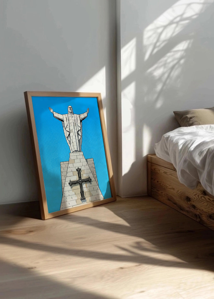 Cuadro Estatua de Cristo en Oviedo - Cómic