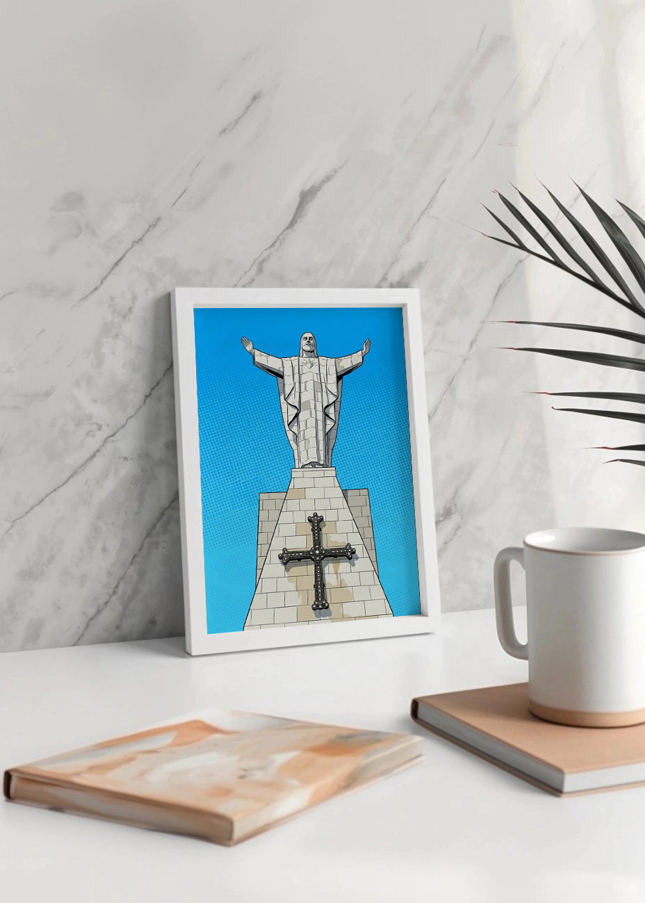 Cuadro Estatua de Cristo en Oviedo - Cómic