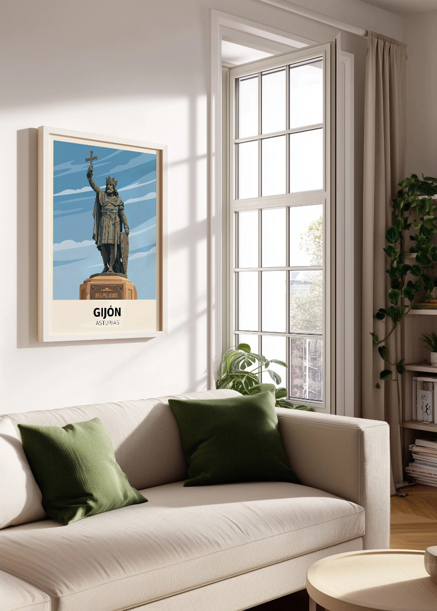 Cuadro Estatua de Don Pelayo - Poster