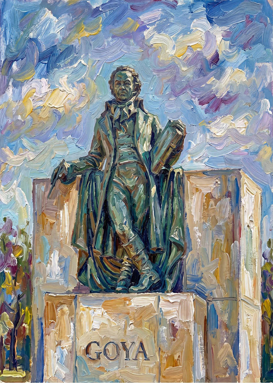 Cuadro Estatua de Goya estilo impresionista