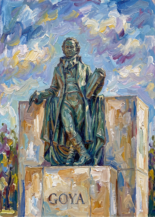 Cuadro Estatua de Goya estilo impresionista