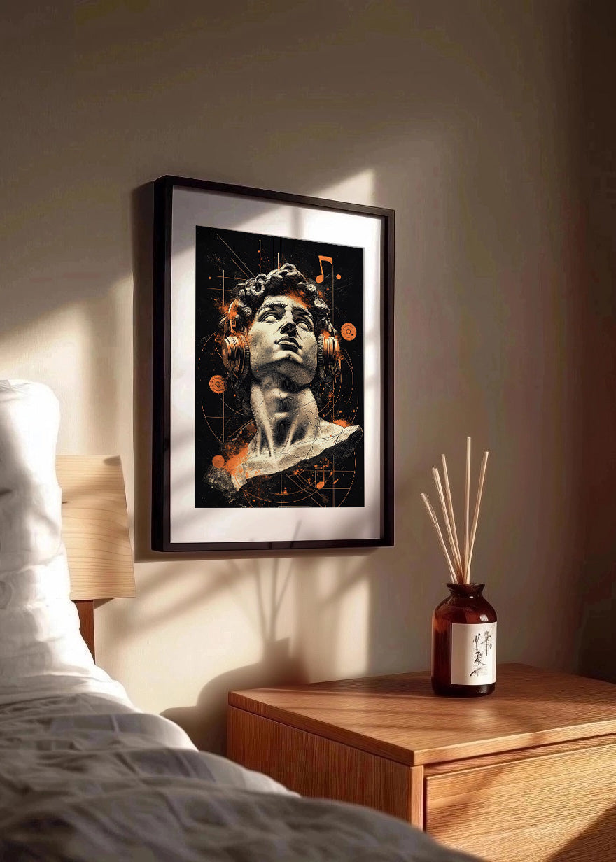 Cuadro ​Estatua griega escuchando música