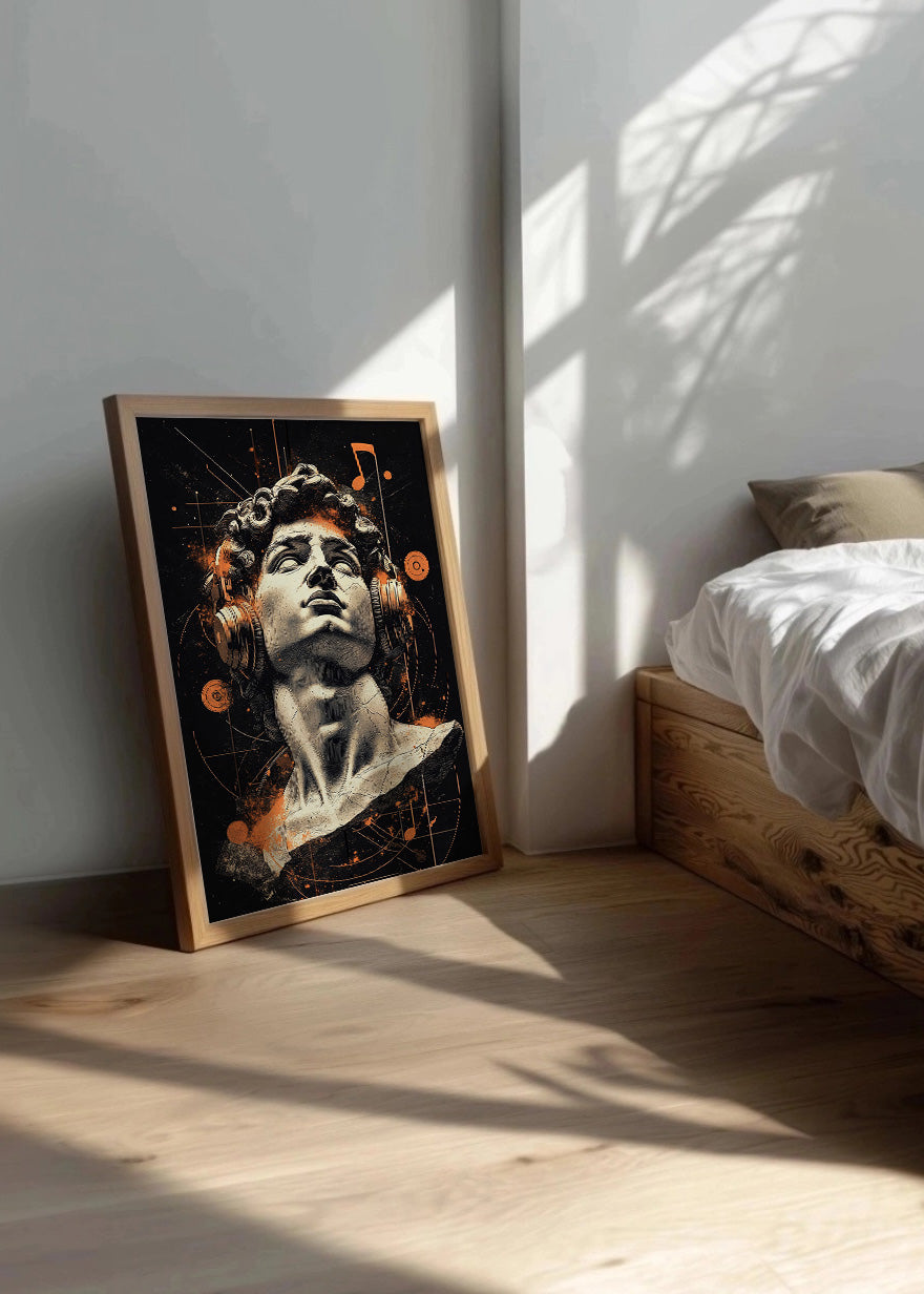 Cuadro ​Estatua griega escuchando música