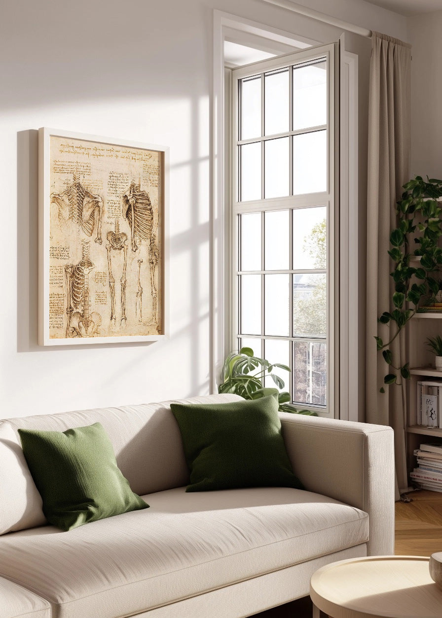 Cuadro ​Estudio de esqueleto humano (Leonardo Da Vinci)