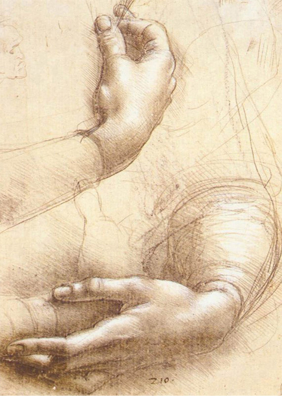 Cuadro ​Estudio de manos (Leonardo Da Vinci)