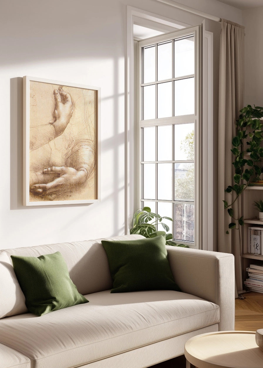 Cuadro ​Estudio de manos (Leonardo Da Vinci)