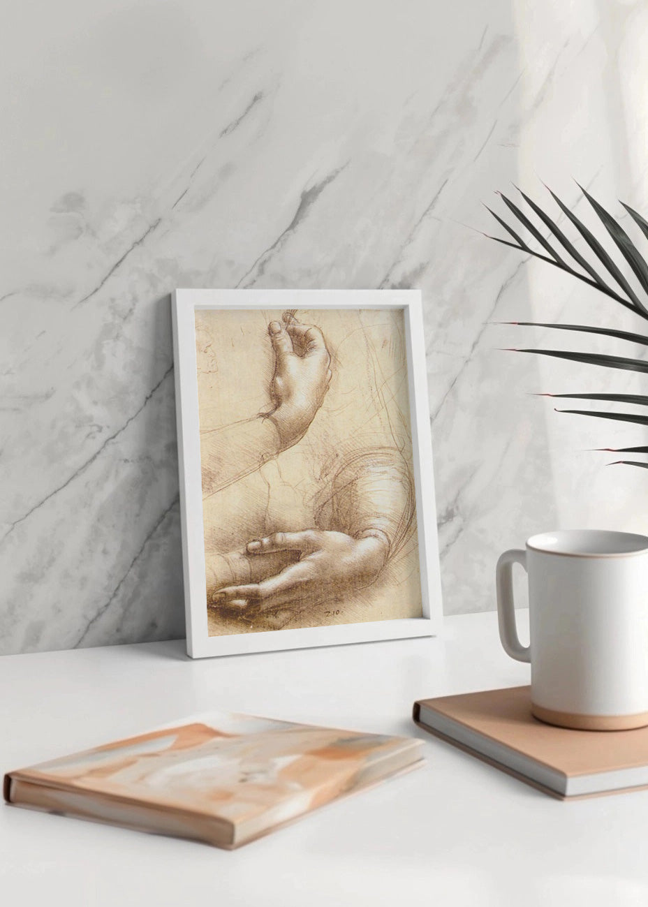 Cuadro ​Estudio de manos (Leonardo Da Vinci)