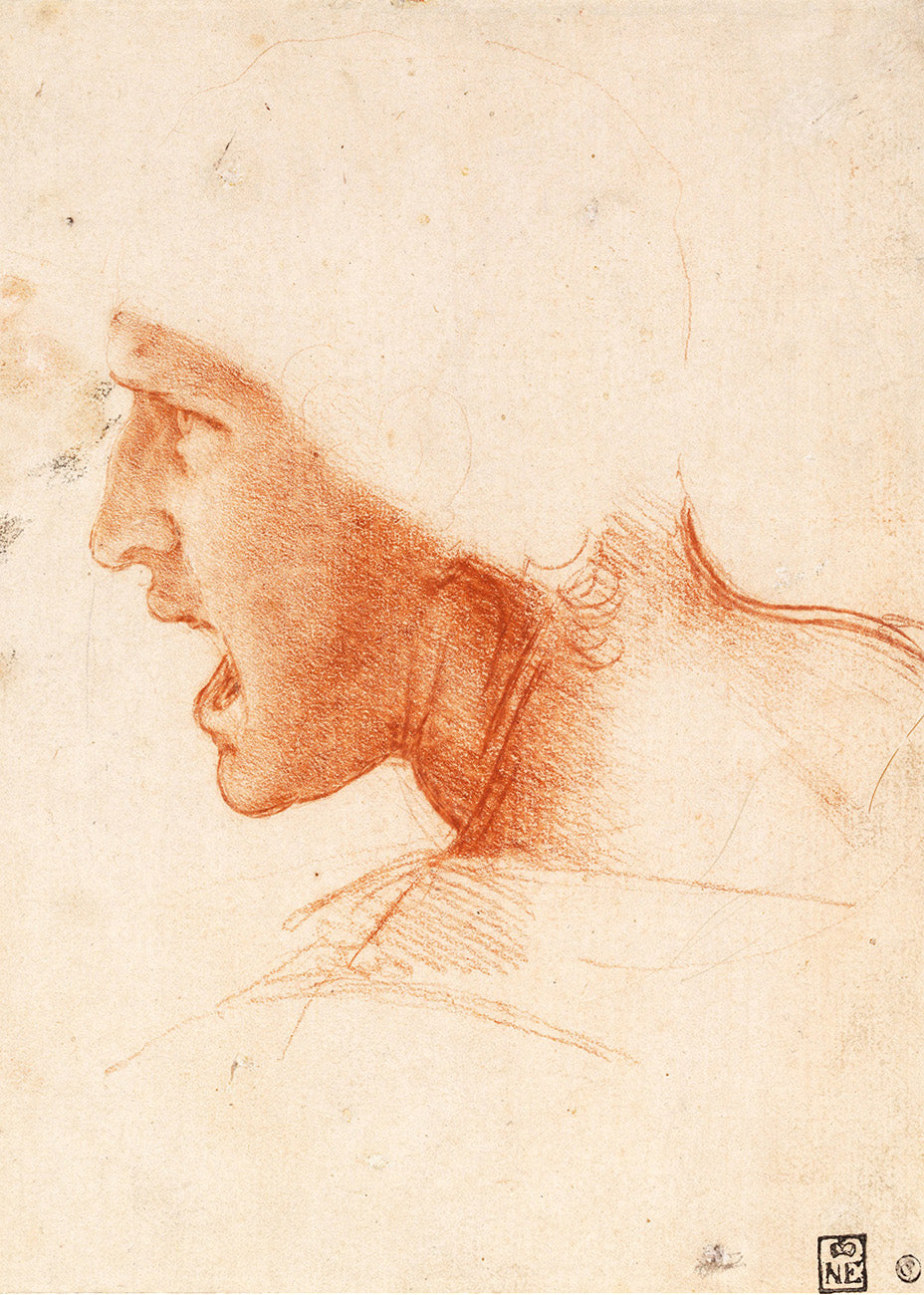Cuadro ​Estudio de soldado en la batalla de Anghiari (Leonardo Da Vinci)