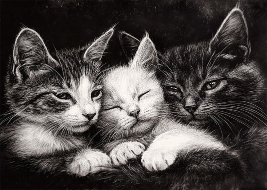Cuadro ​Familia de gatitos