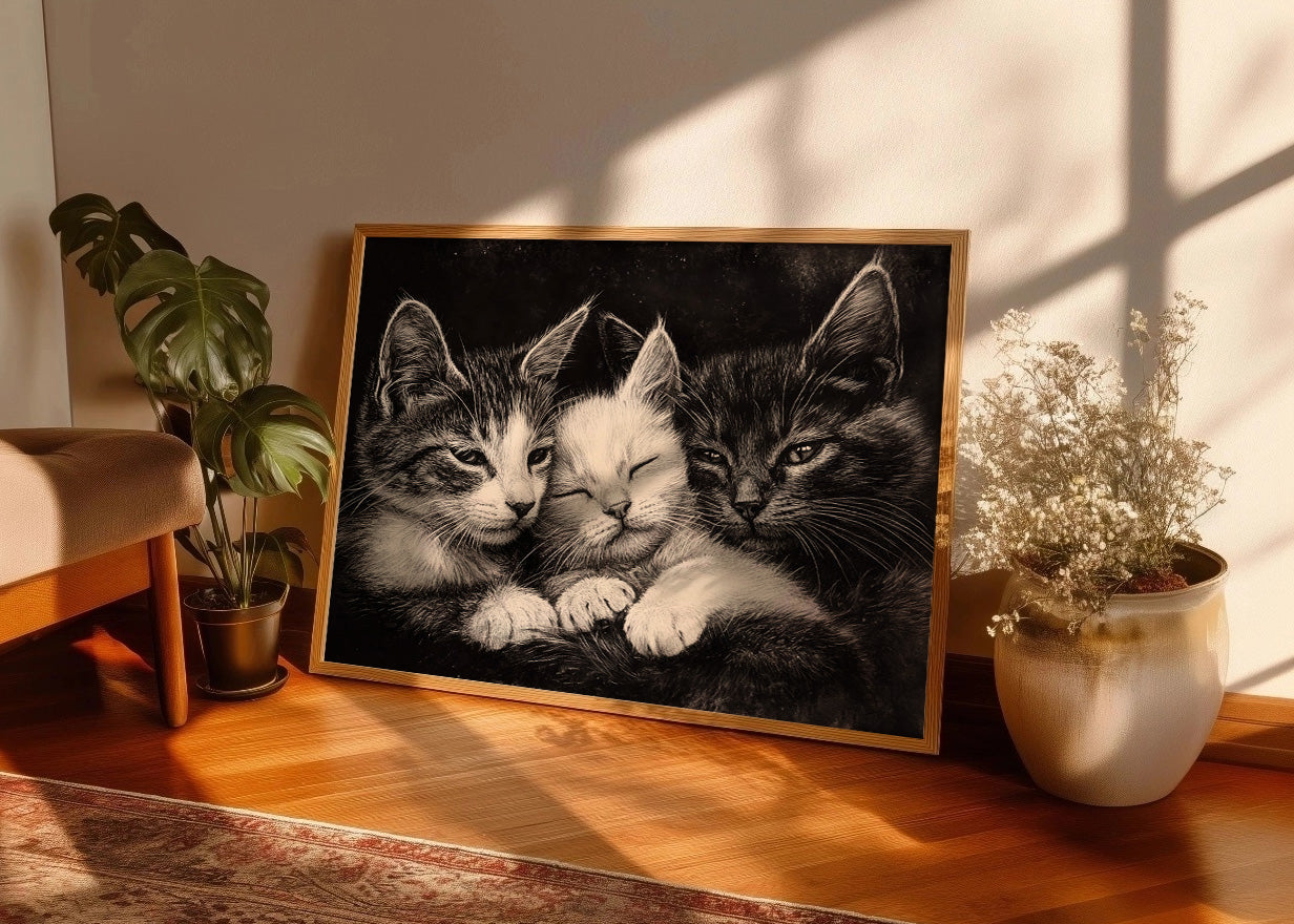 Cuadro ​Familia de gatitos