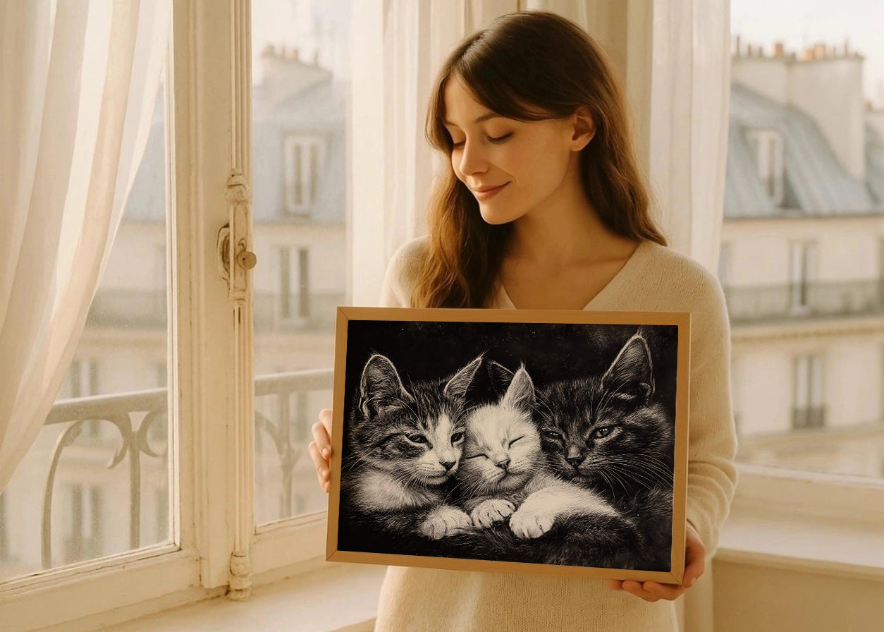 Cuadro ​Familia de gatitos