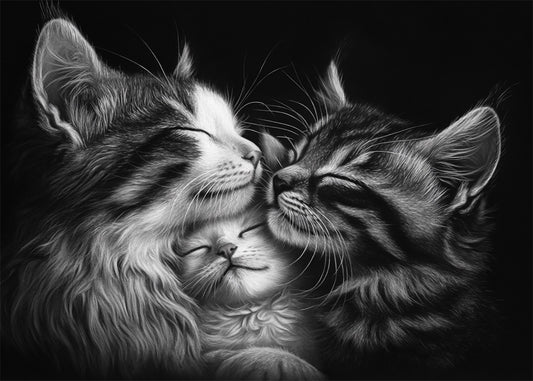 Cuadro ​Familia de gatos persas