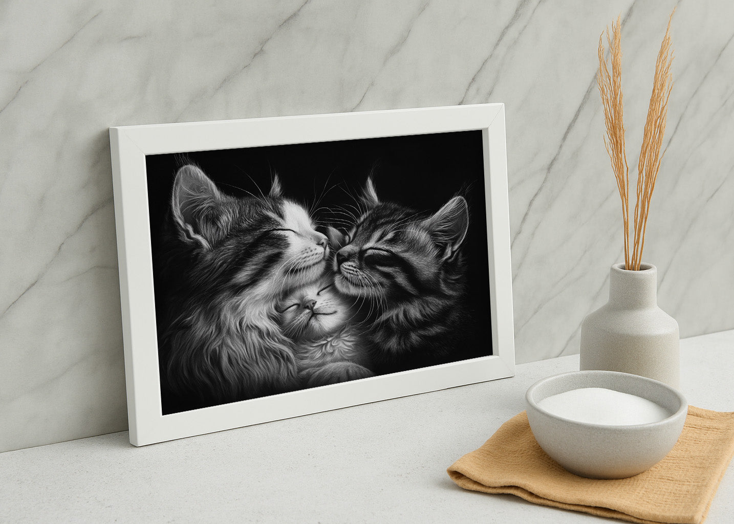 Cuadro ​Familia de gatos persas