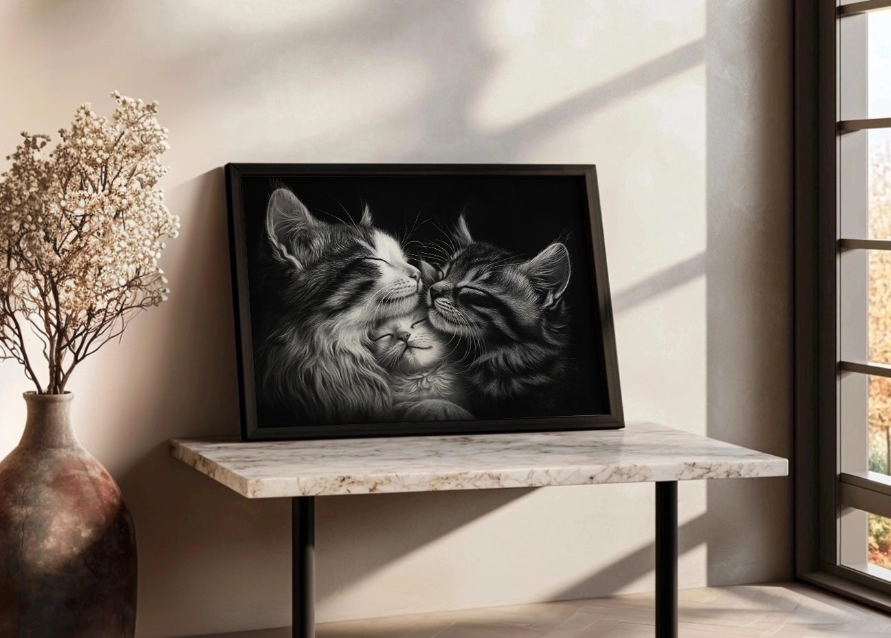 Cuadro ​Familia de gatos persas