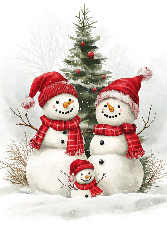 Cuadro ​Familia de muñecos de nieve