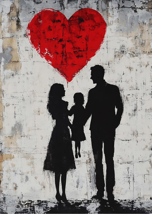 Cuadro ​Familia feliz estilo Banksy