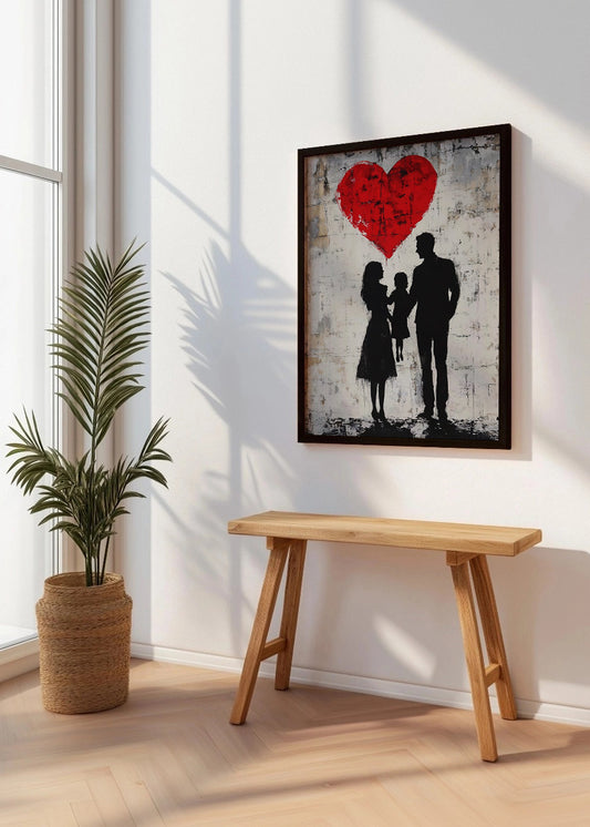 Cuadro ​Familia feliz estilo Banksy