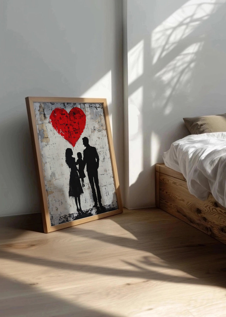 Cuadro ​Familia feliz estilo Banksy