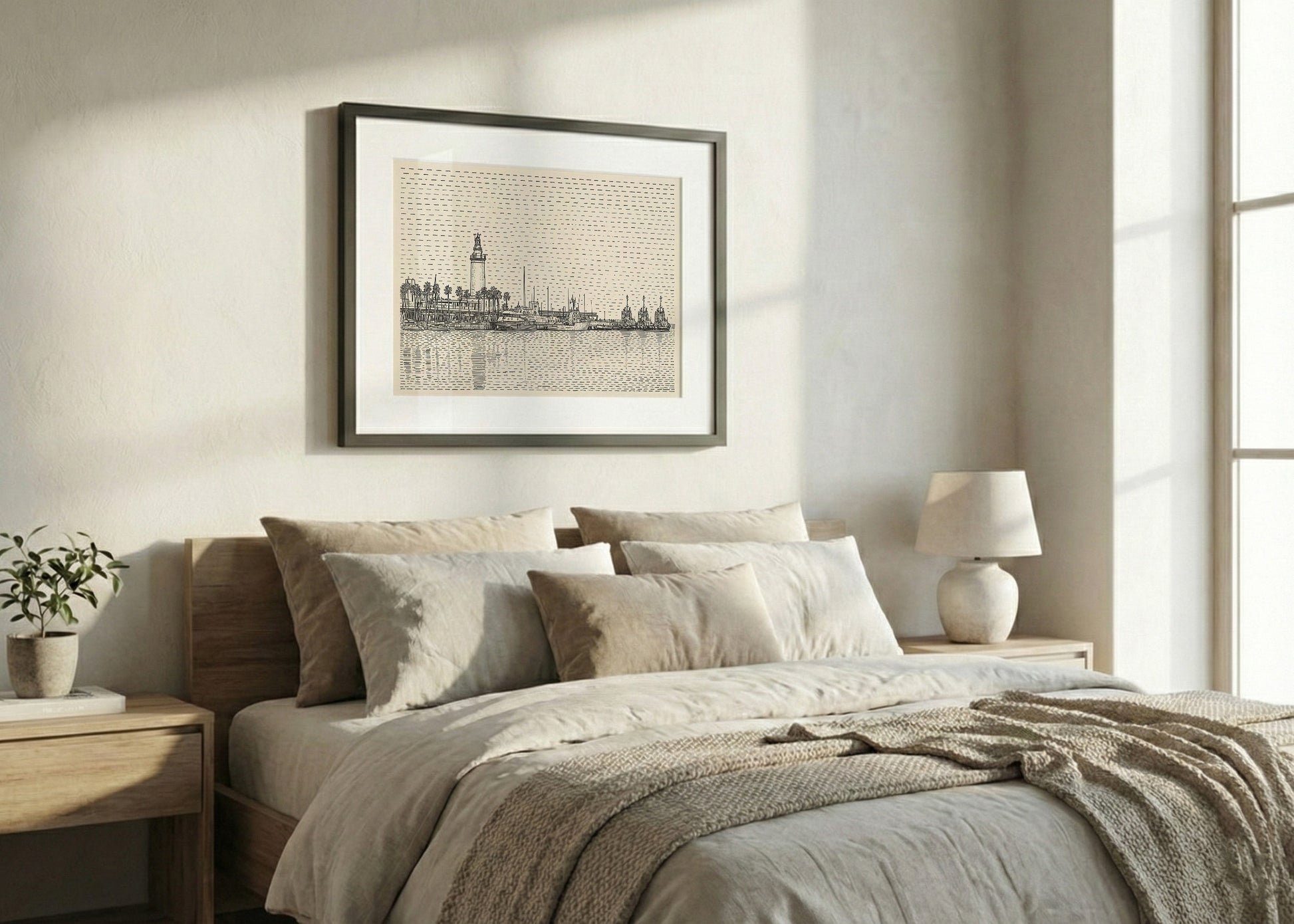 Cuadro Faro de Málaga - Minimalista