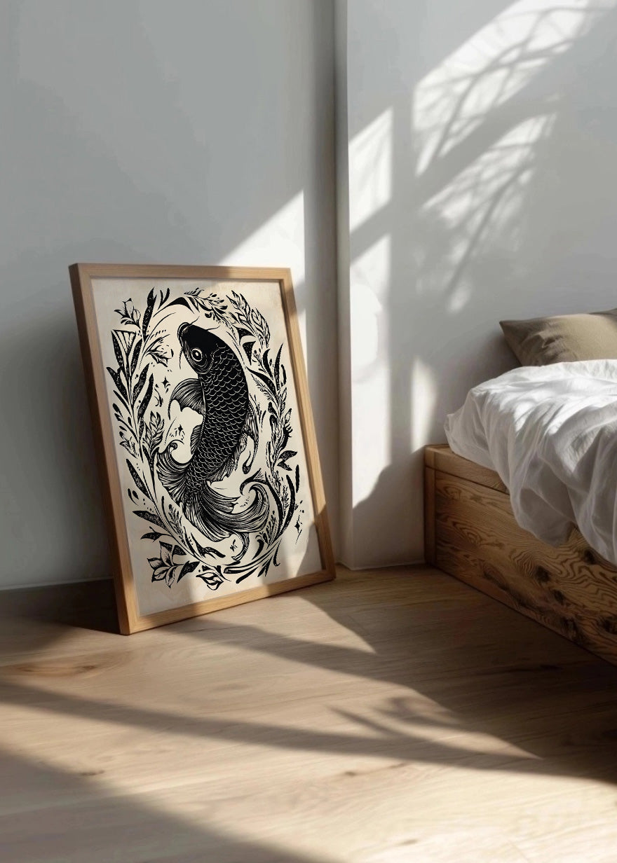 Cuadro ​Fish Koi beige