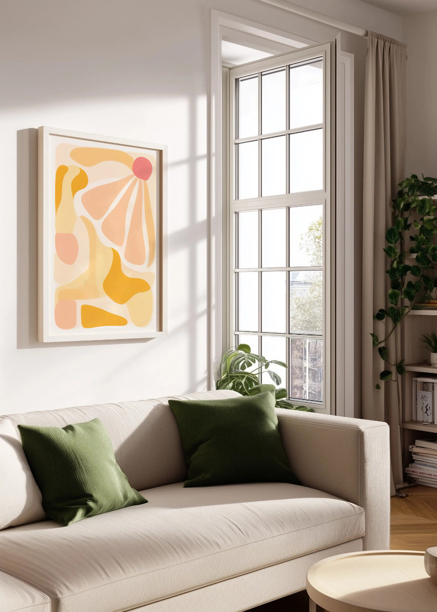 Cuadro Flat flor amarillo