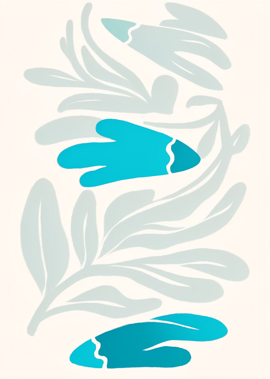 Cuadro Flat flor azul