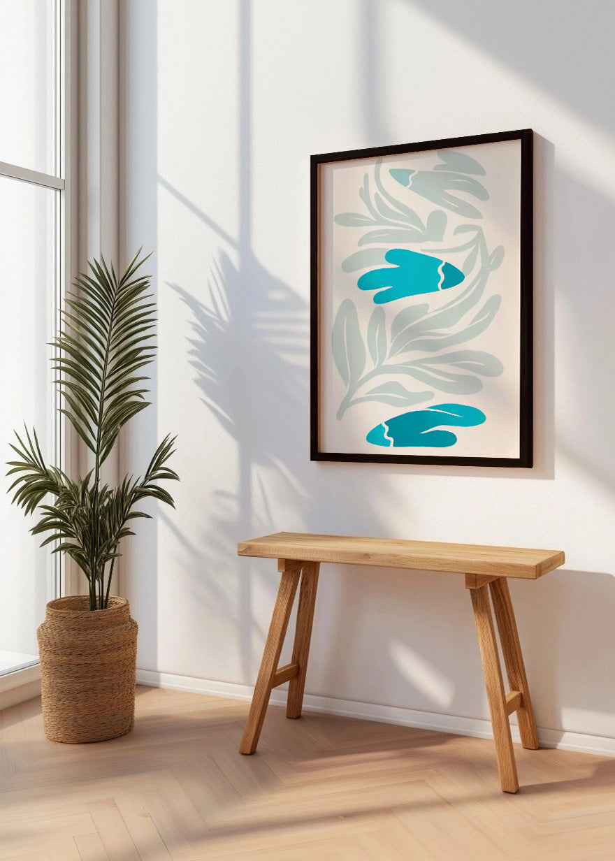 Cuadro Flat flor azul