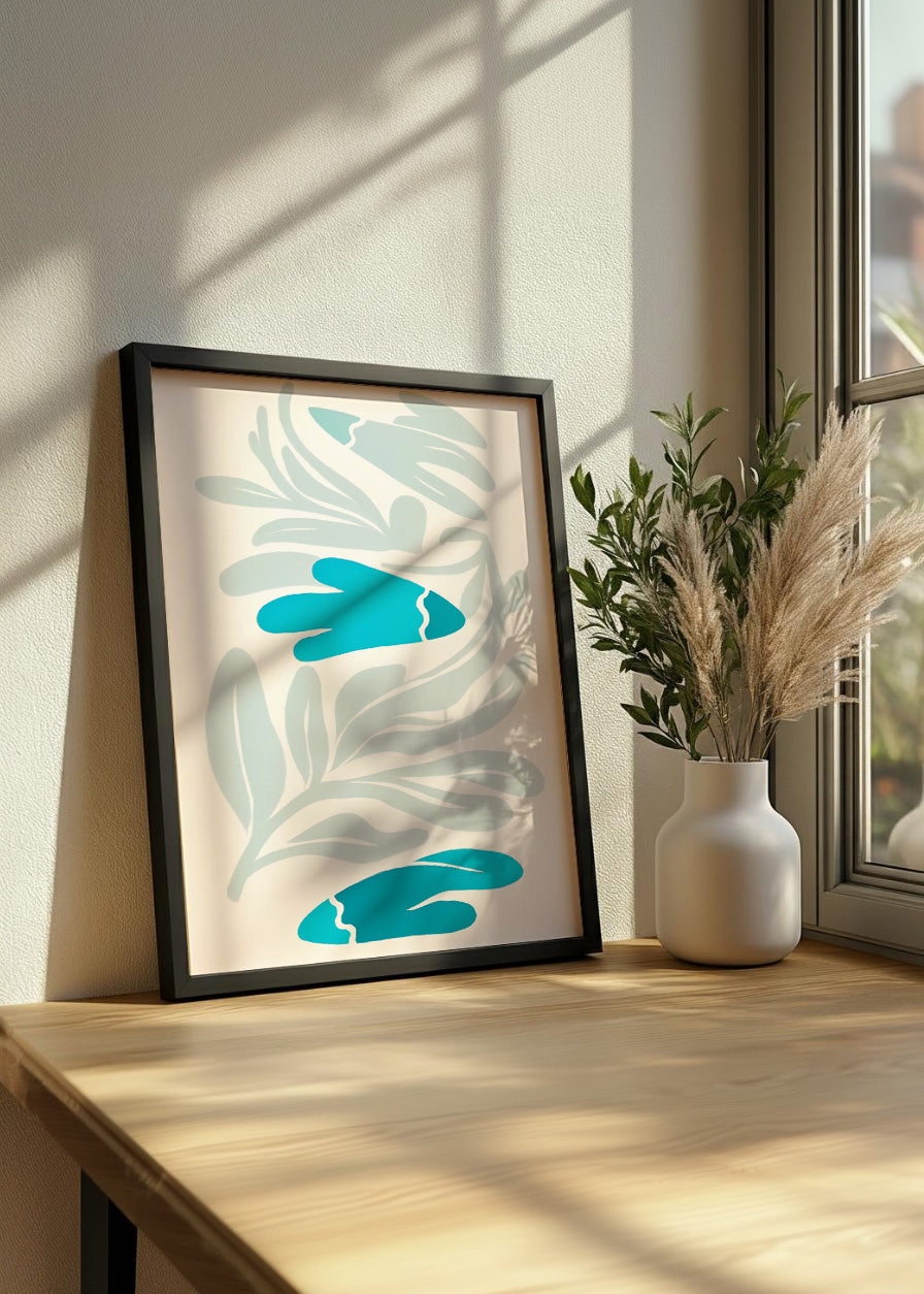 Cuadro Flat flor azul