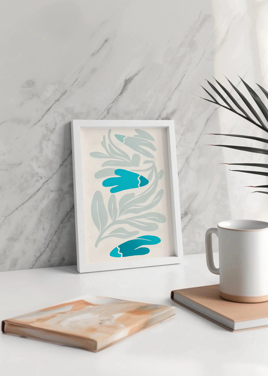 Cuadro Flat flor azul