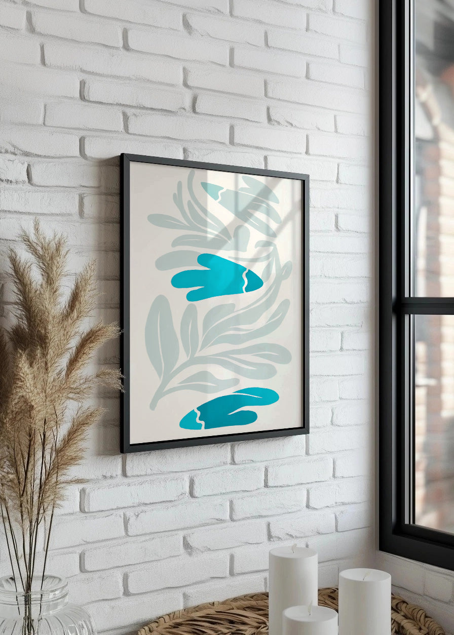 Cuadro Flat flor azul