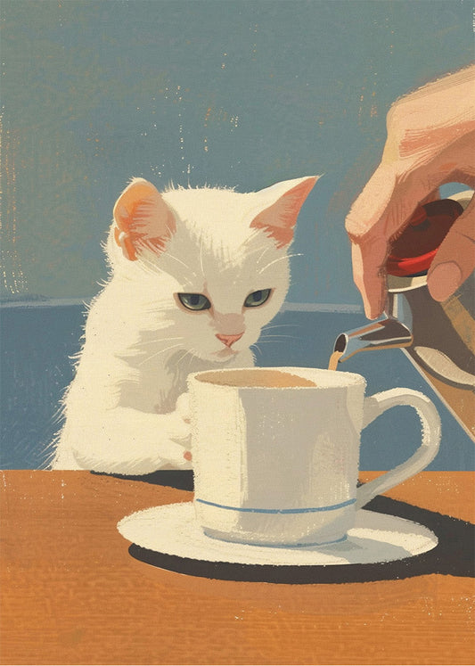 Cuadro ​Gatita cafetera