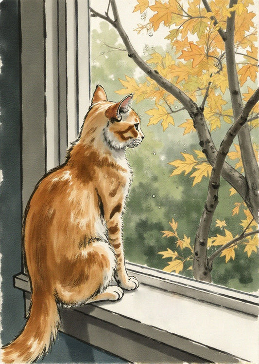 Cuadro Gatito mirando por la ventana