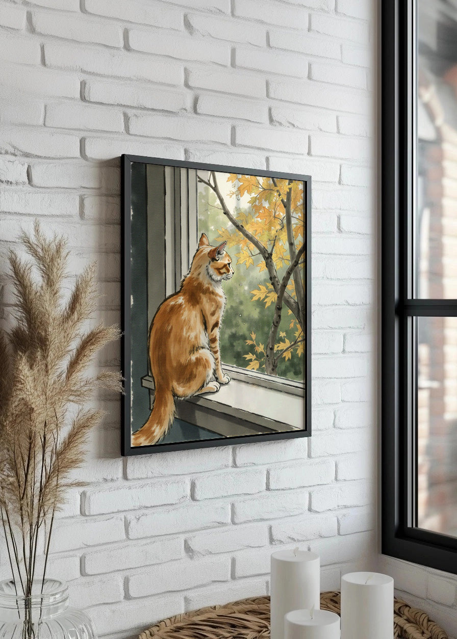 Cuadro Gatito mirando por la ventana