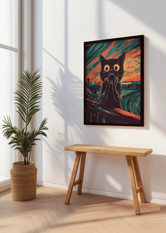 Cuadro ​Gatito estilo el grito de Munch