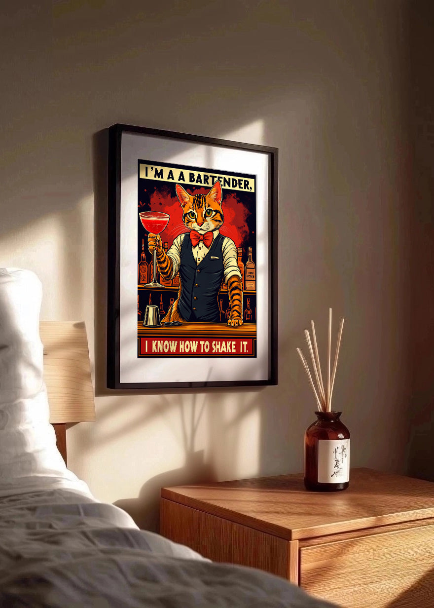 Cuadro ​Gato cocktelero