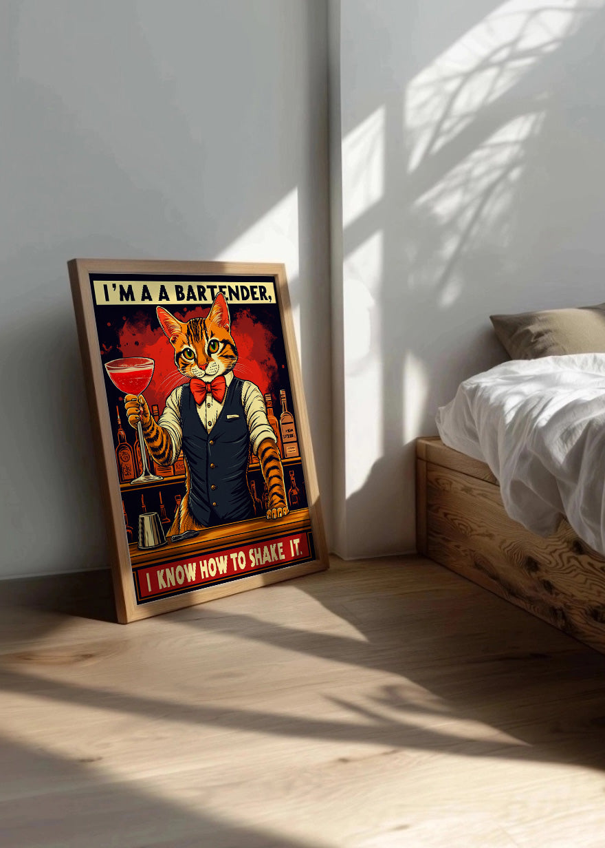 Cuadro ​Gato cocktelero