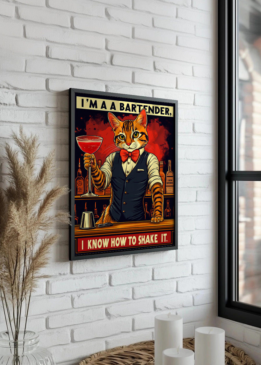 Cuadro ​Gato cocktelero
