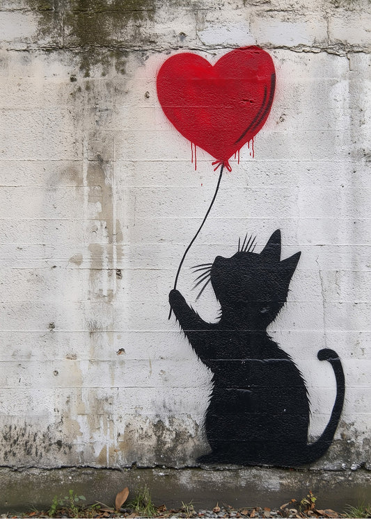 Cuadro ​Gato con corazón de Banksy