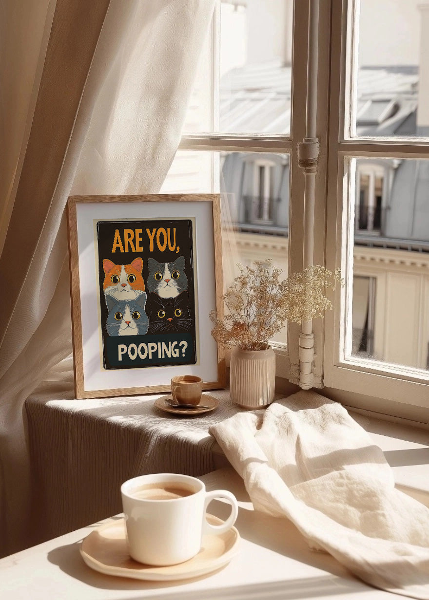 Cuadro ​Gatos observando