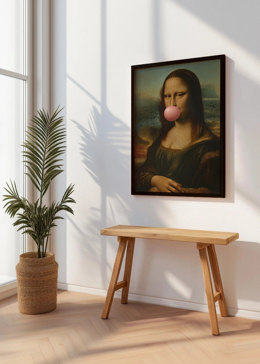 Cuadro ​Gioconda mascando chicle