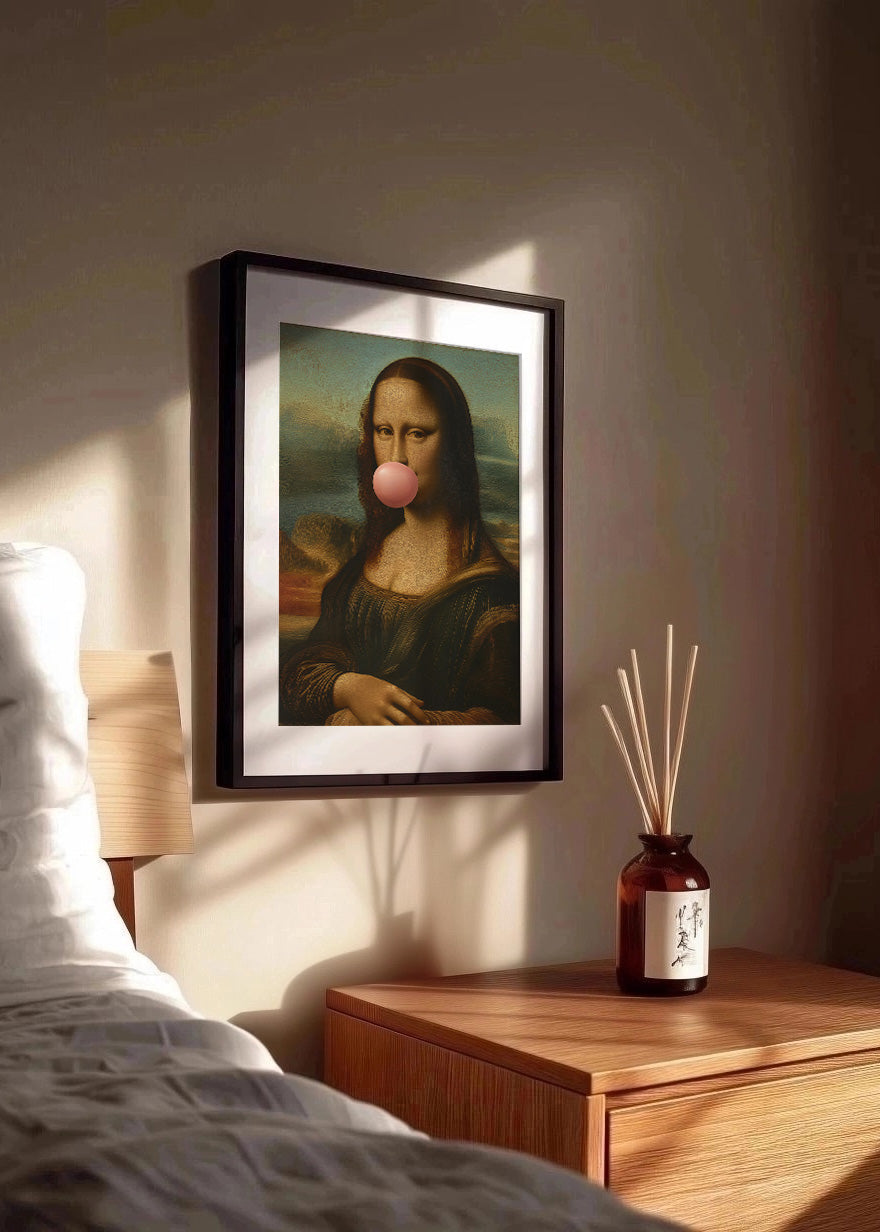 Cuadro ​Gioconda mascando chicle