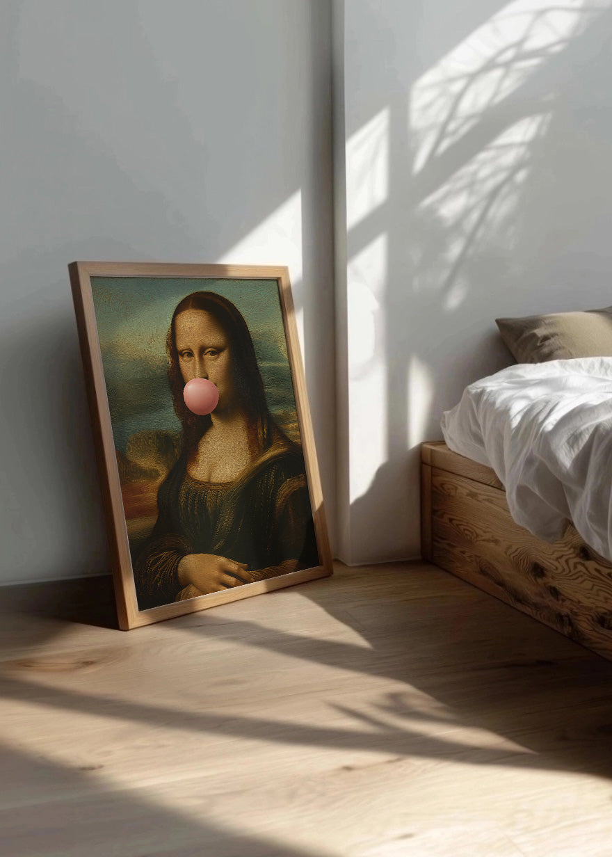 Cuadro ​Gioconda mascando chicle