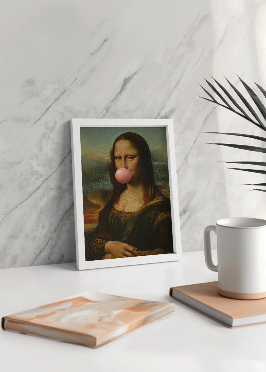 Cuadro ​Gioconda mascando chicle