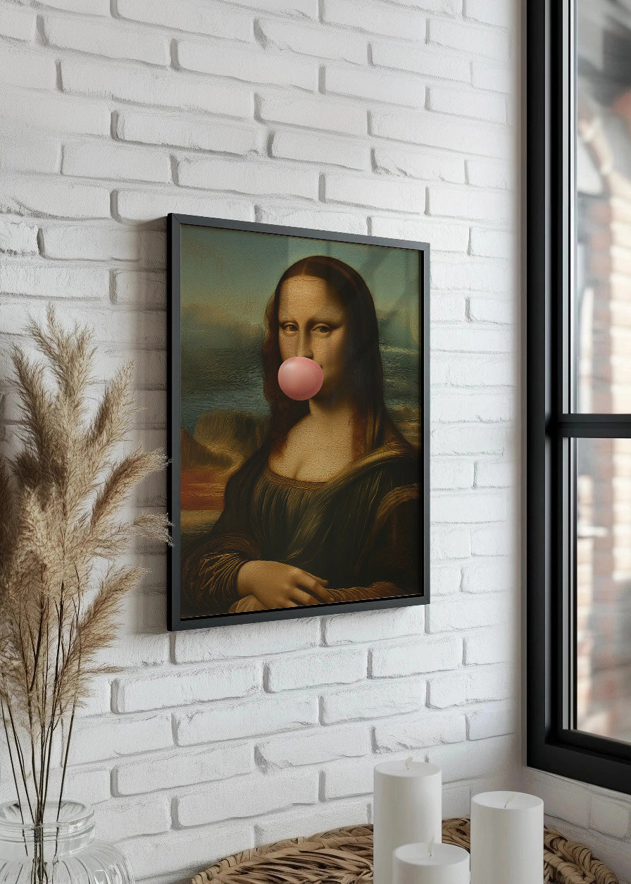 Cuadro ​Gioconda mascando chicle