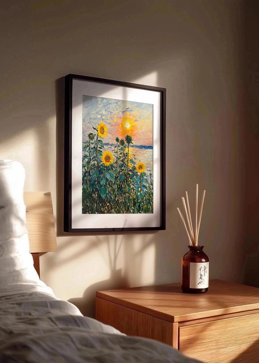 Cuadro ​Girasoles frente al mar