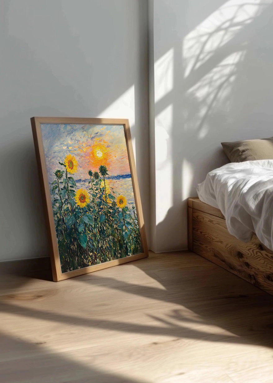 Cuadro ​Girasoles frente al mar