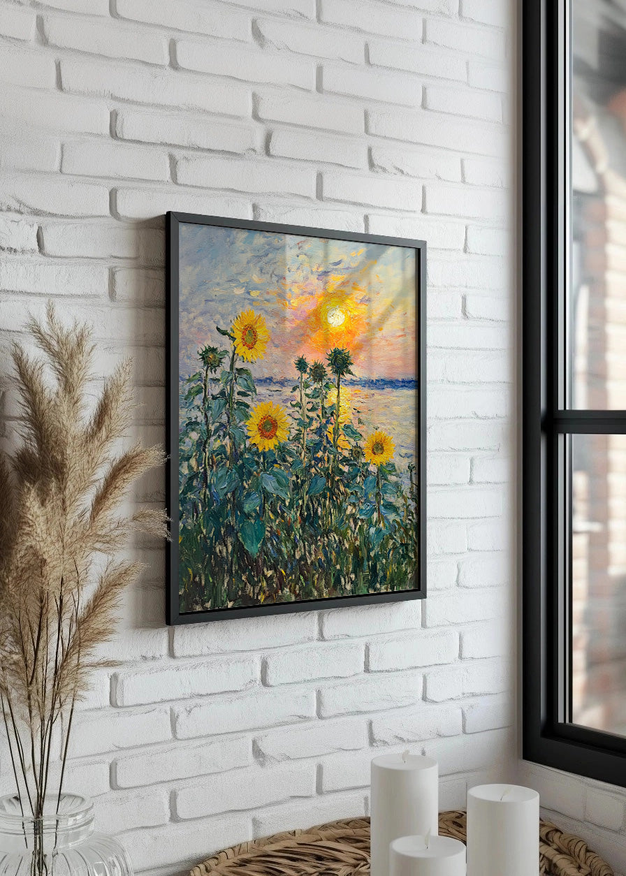 Cuadro ​Girasoles frente al mar