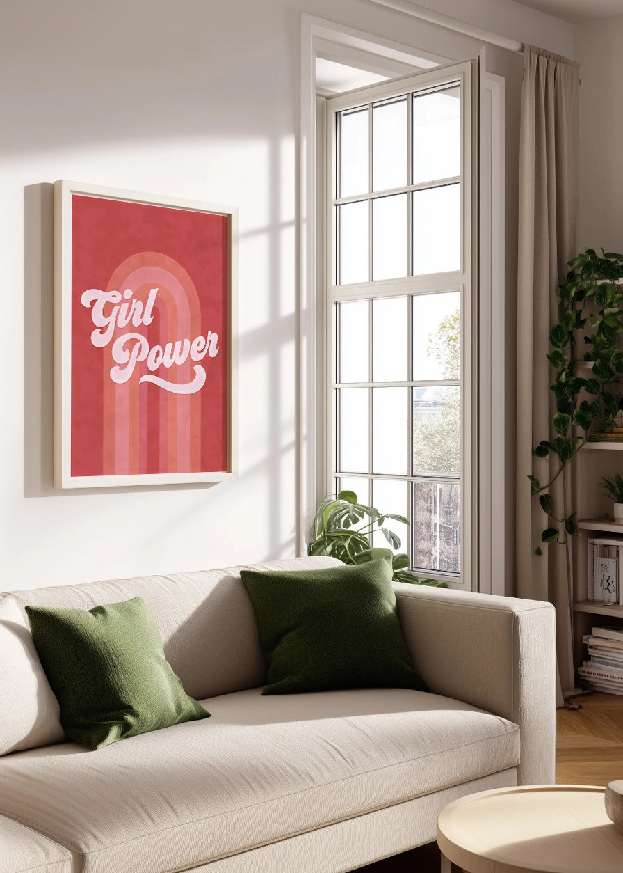 Cuadro Girl power rosa