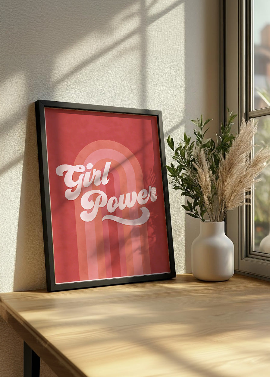 Cuadro Girl power rosa